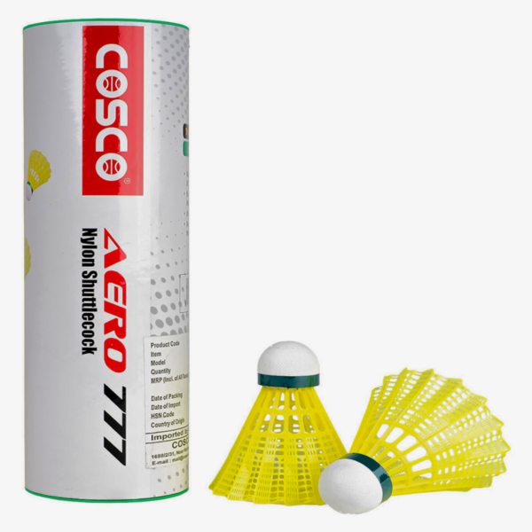 Cosco AERO 777 Nylon Badminton Shuttle (Pack of 1) 6 Shuttles